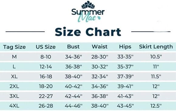 Summer Mae Women's Swimdress 2XL Blue Tummy Control Padded Bra - Picture 3 of 10